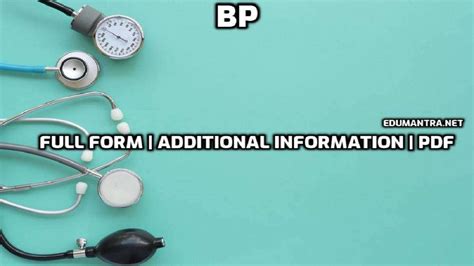 bp video full form|bp full form in pharma.